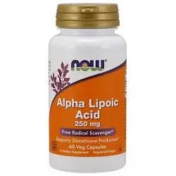 Kwas alfa-liponowy (Alpha Lipoic Acid) - 250 mg, 60 kapsułek (NOW Foods)